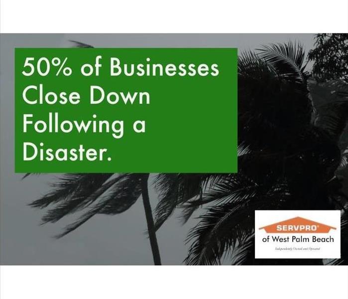 Background of hurricane with a hurricane statistic and SERVPRO logo