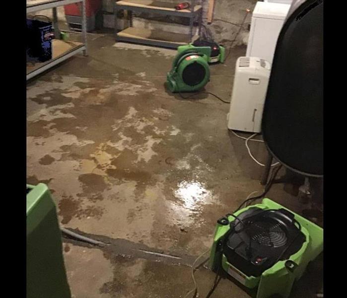 equipment on wet garage floor
